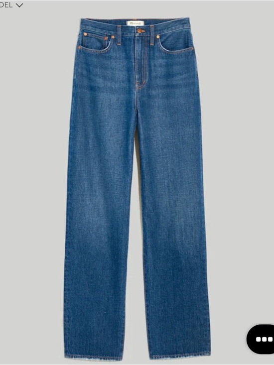 Madewell Mid-Rise Wide Leg Jeans in Dark Blue - Picture 2 of 8